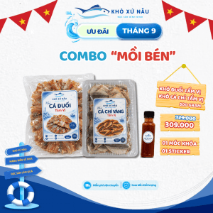 Combo "Mồi Bén" Khô Xứ Nẫu - Khô Cá Đuối Tẩm Vị & Khô Cá Chỉ Xẻ Thịt (500g/Gói) | Tặng Sốt Mắm Me, Đặc Sản Bình Định